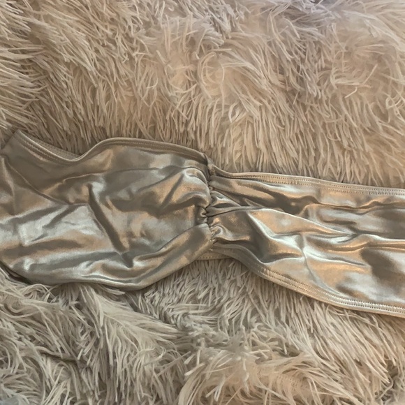 American Apparel Metallic Silver Bandeau - Picture 3 of 5